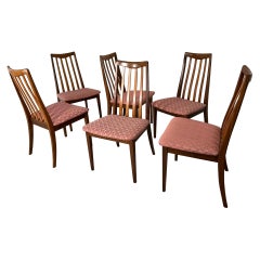 Retro Set Of 6 Mid Century Modern Teak Chairs By G Plan Slat Back