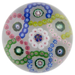 Antique Baccarat Trefoil Millefiori Paperweight c1850