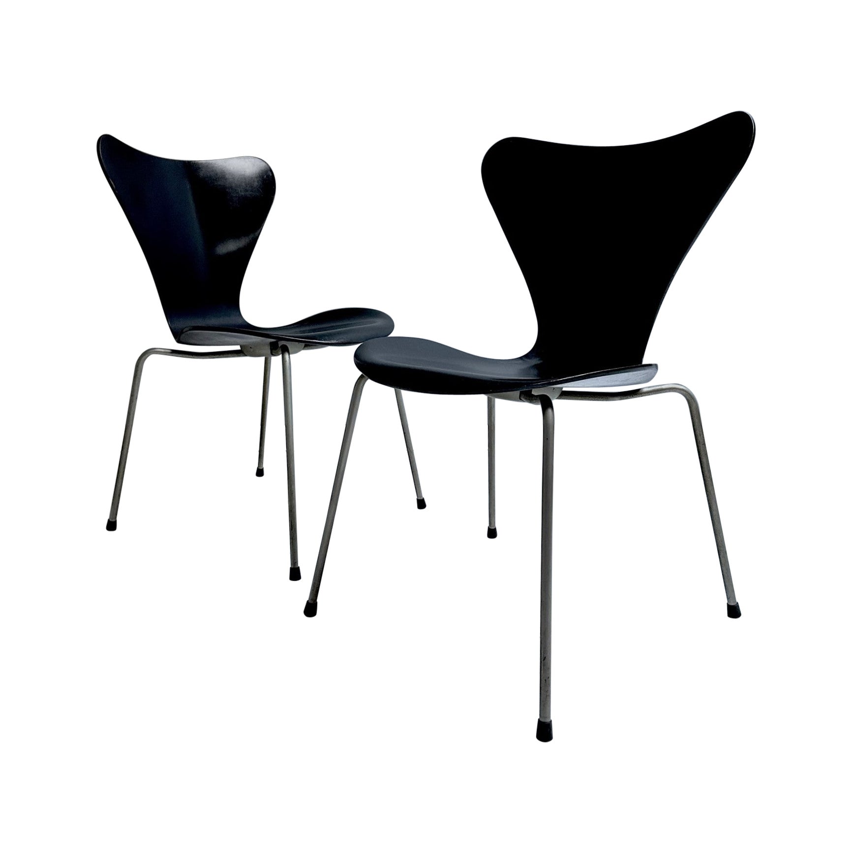 Paar dänische Stühle mod. 3107 von Arne Jacobsen für Fritz Hansen, 1970 im Angebot