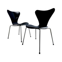 Retro Pair of danish chairs mod. 3107 by Arne Jacobsen for Fritz Hansen, 1970