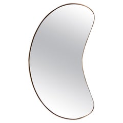 Vintage Beans Haricot Freeform Brass Wall Mirror, Italy 1950s