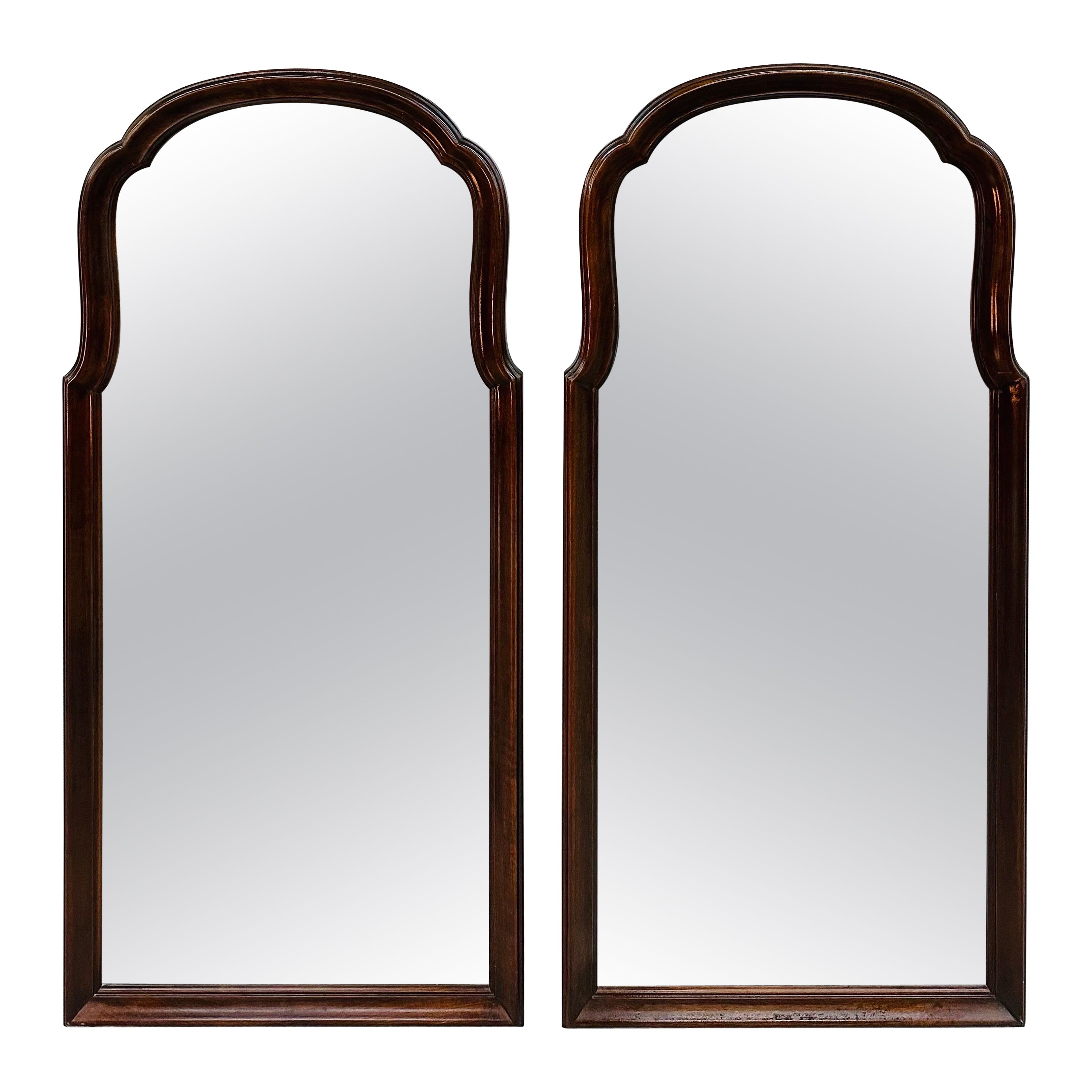 Miroirs muraux vintage Drexel Heritage en acajou - Lot de 2
