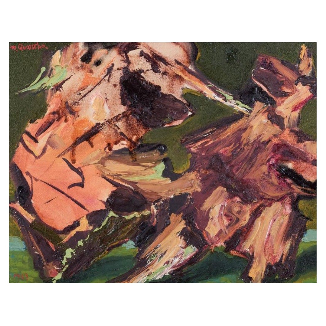 Michael Qvarsebo, artiste suédois classé Huile sur planche. Composition abstraite