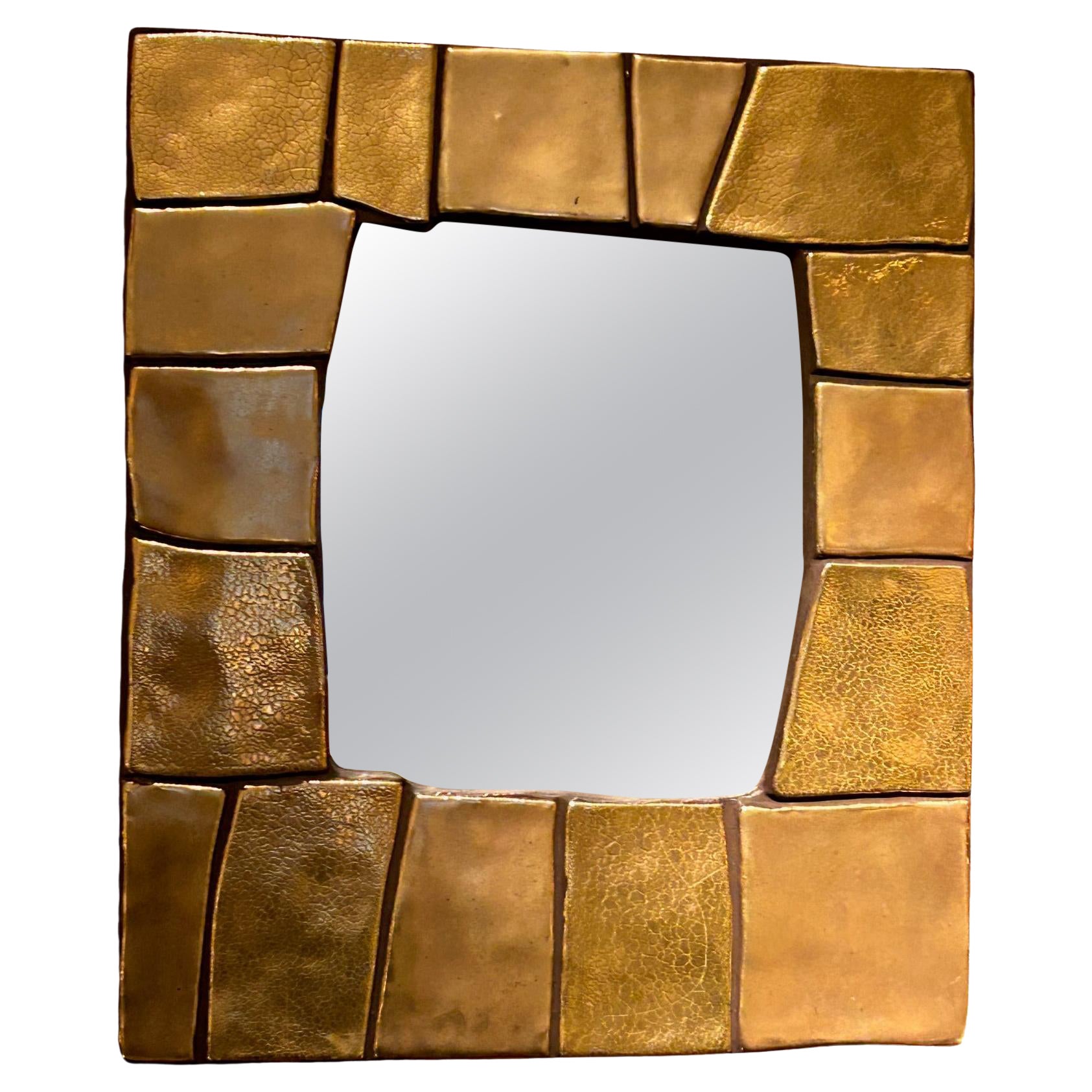 Earthenware mirror by Mithé Espelt, model "Cuzco" created in 1974 For Sale