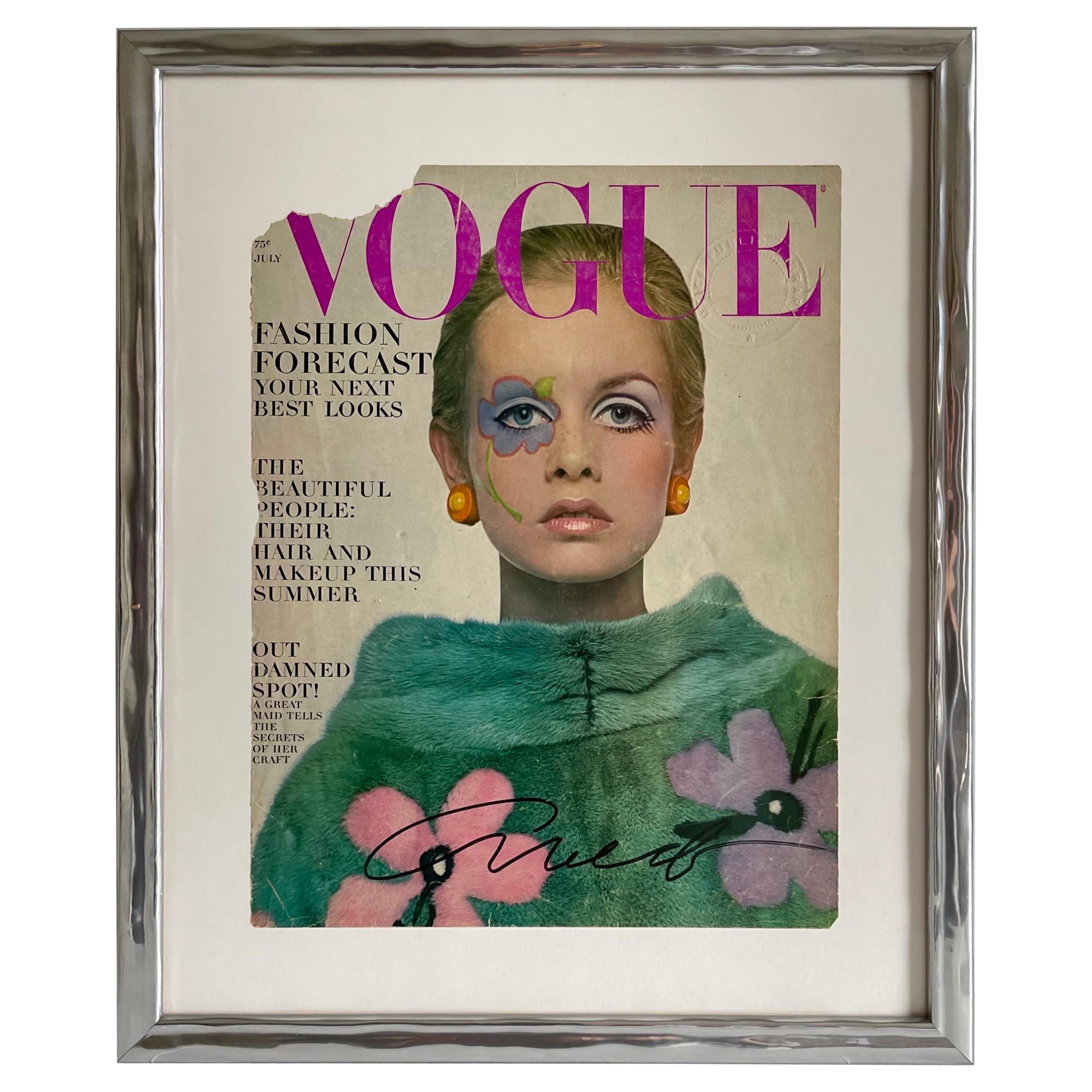 Vogue July 1967 Twiggy Cover Signed by Richard Avedon