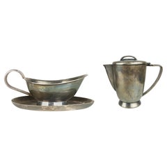 Vintage Silver-Plated milk jug and gravy boat by Gio Ponti for Calderoni, 1930s