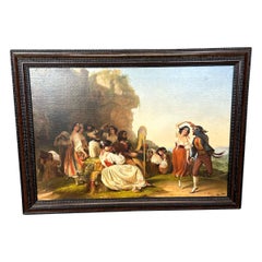 Antique 19th Century Samuel Bell Waugh Painting Titled "The Tarantelia"
