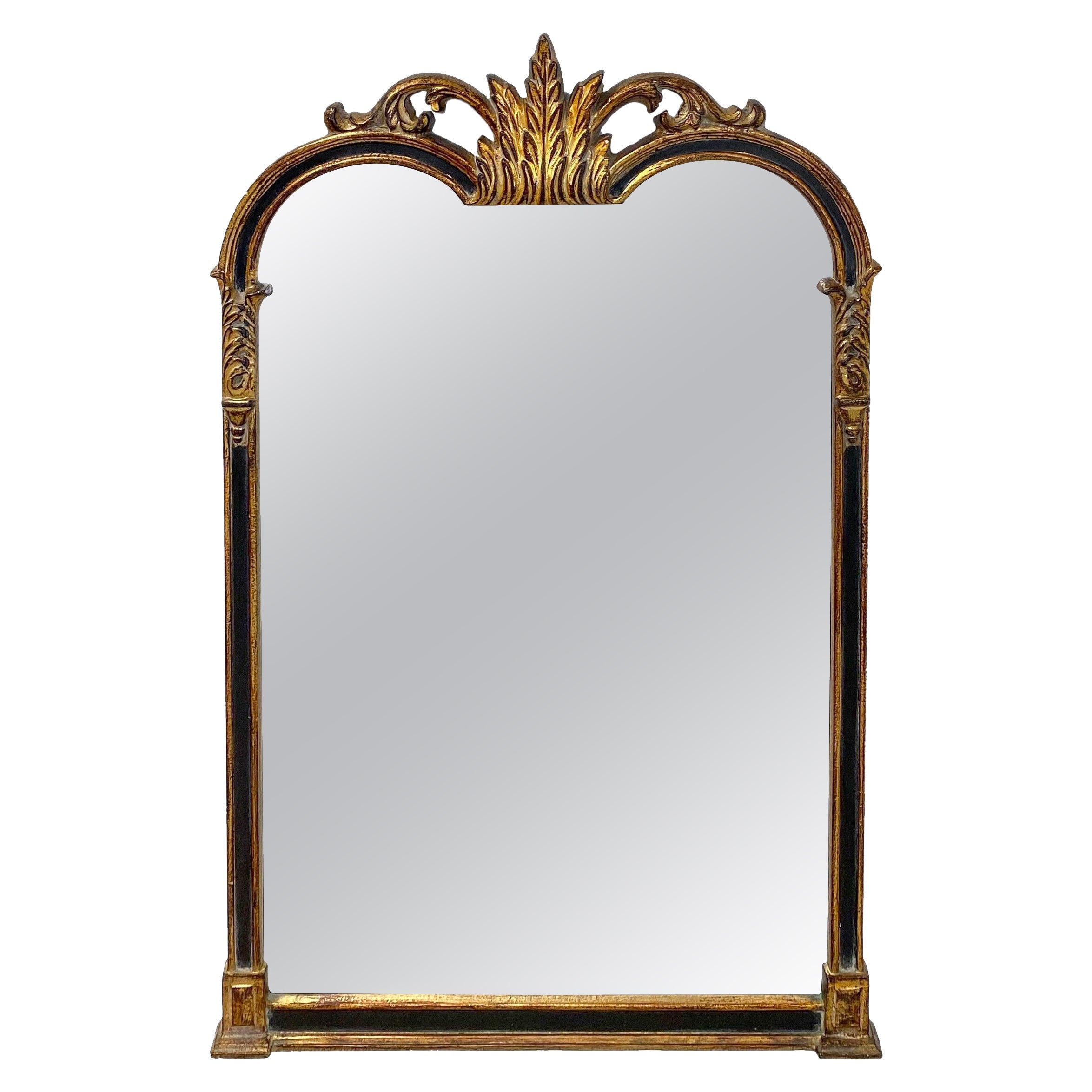 Italian Hollywood Regency Style Black & Gold  Mirror by Friedman Brothers  For Sale