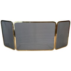 Retro Brass and Grilling Fireplace Screen 