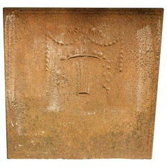 Antique Cast iron fireplace backplate, 19th century