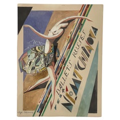 Antique Sergey CHEKHONIN (1878 – 1936), theater poster project, 1930