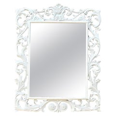 Retro Regency White Lacquered Mirror