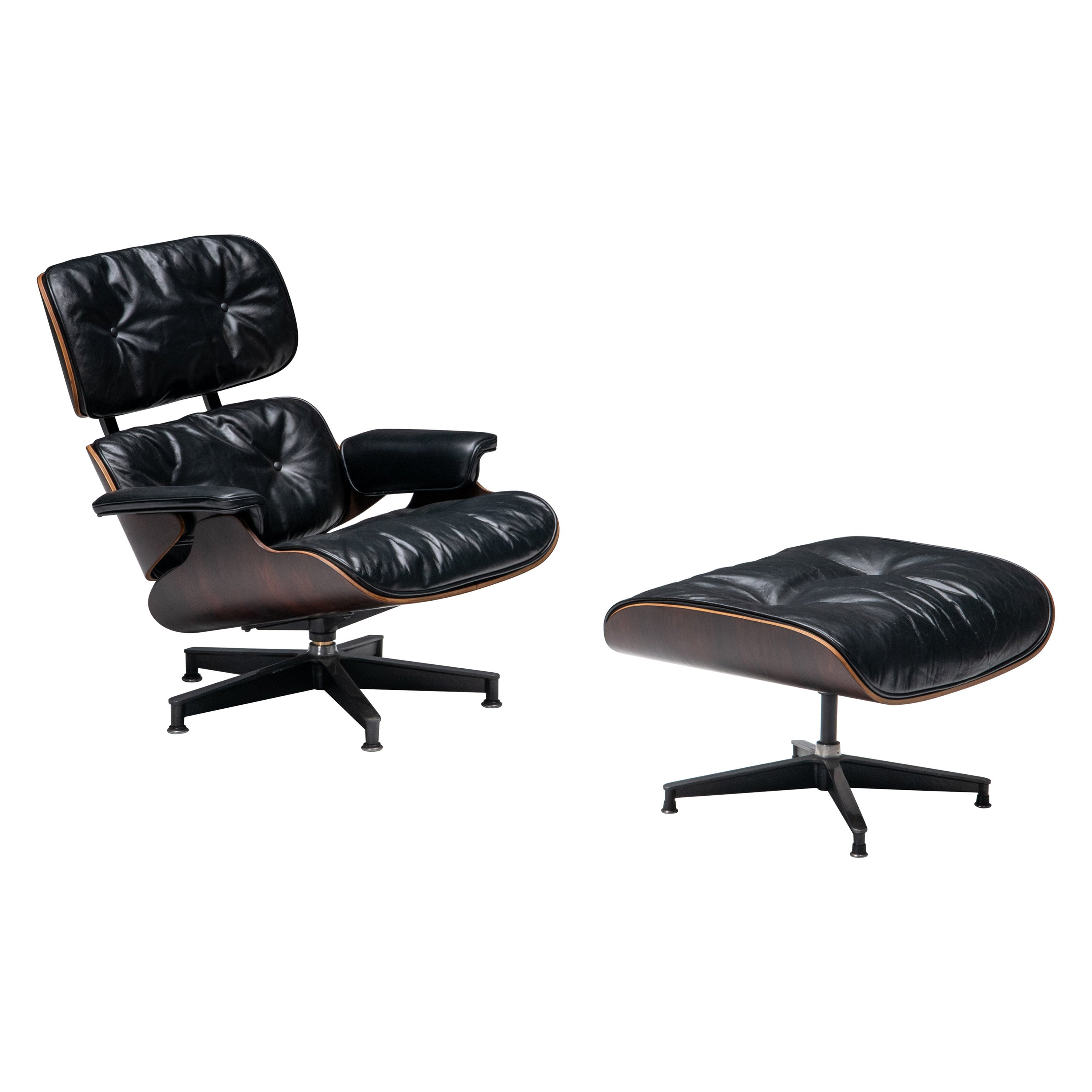 Eames Lounge Chair with Ottoman for Herman Miller, United States, 1957 For Sale