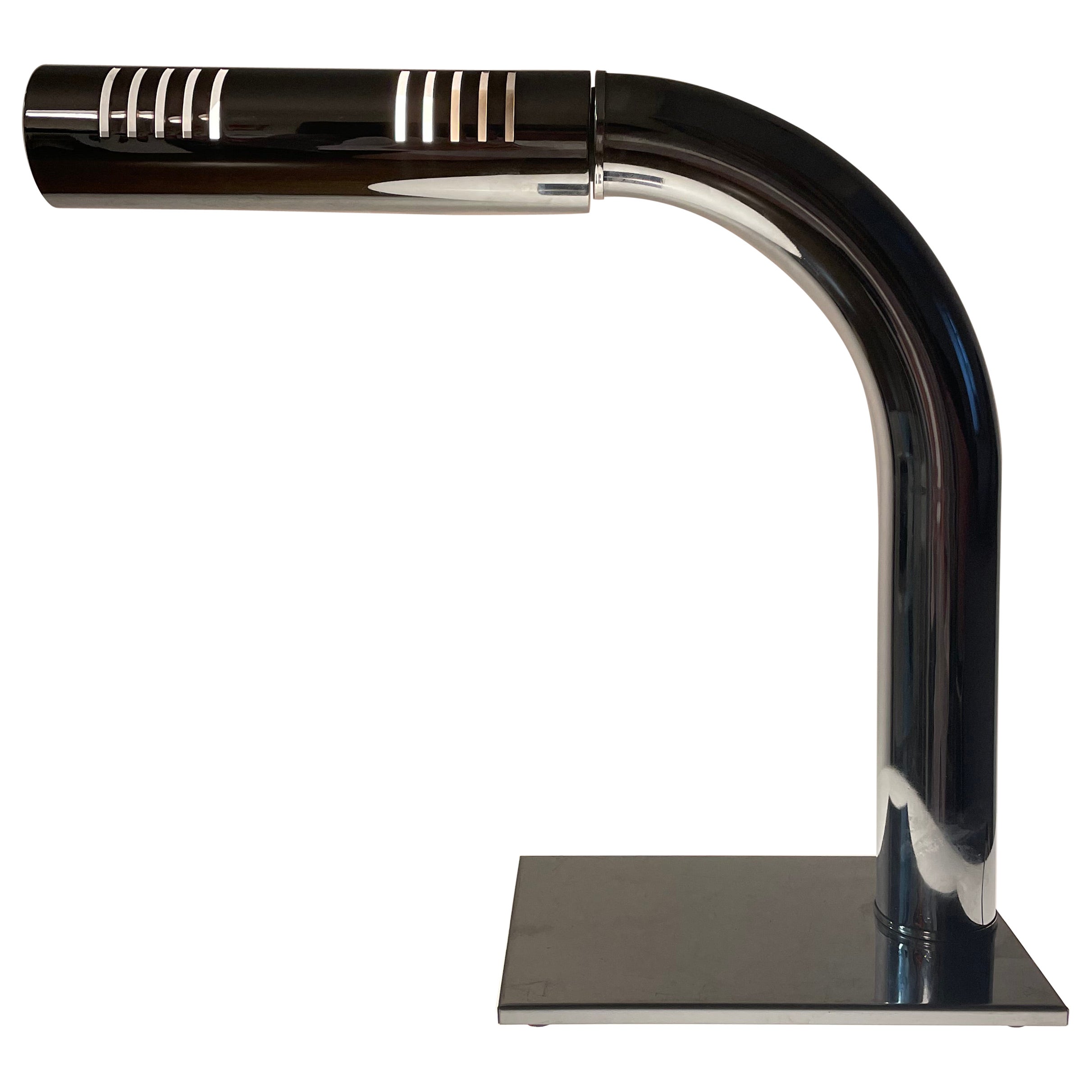 Lampe de bureau moderniste en chrome de Jim Bindman pour la Rainbow Lamp Company