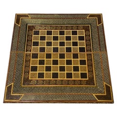 Marokkanische maurische Nahost Intarsien Mikro Mosaik Backgammon und Schachbrett
