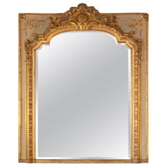 Antique Baroque French Trumeau Rococo Mirror, 19th Century