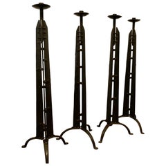 Set of 4 Arts and Crafts Gothic Candle Stands   This is a Set of 4  
