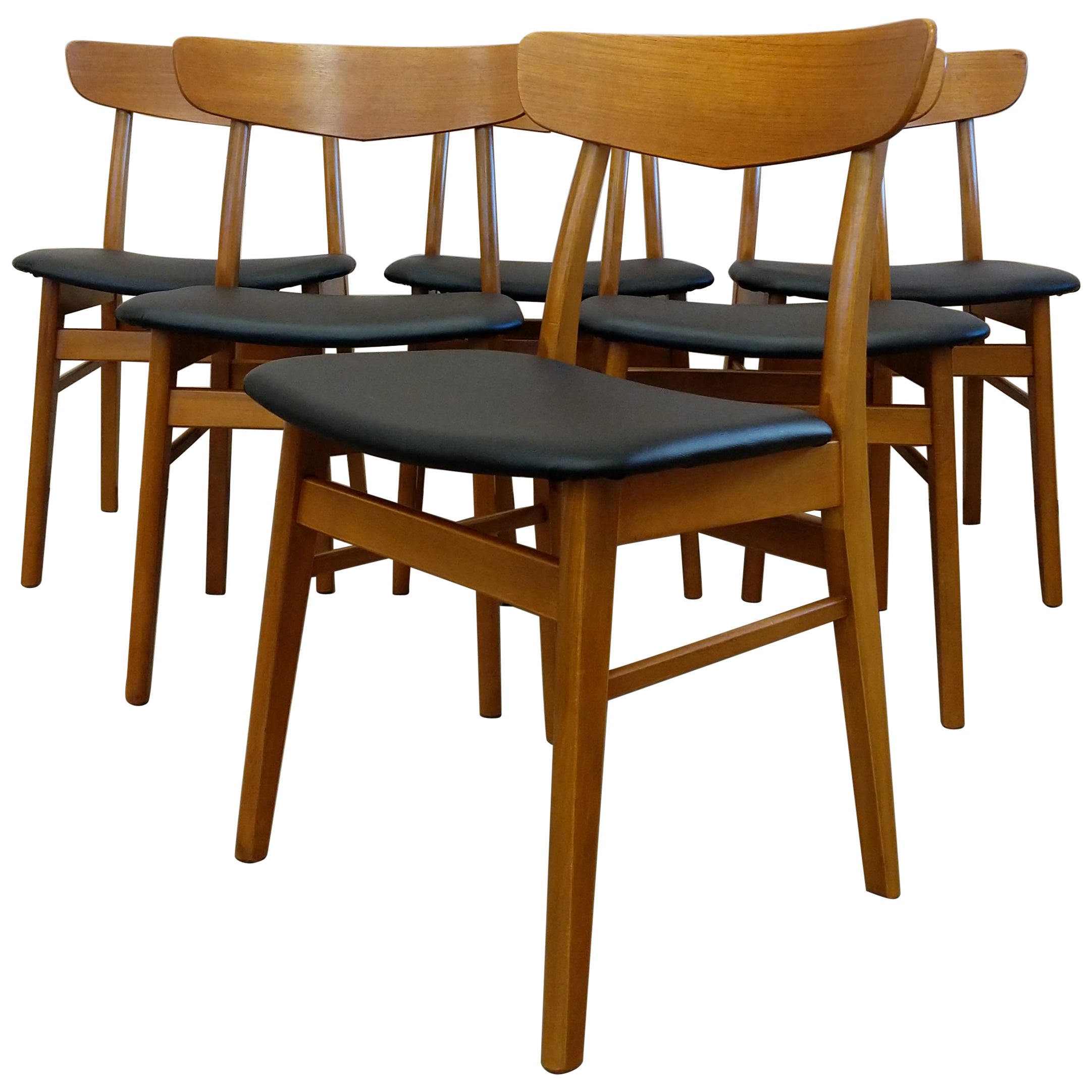 Set of 4 Vintage Danish Modern Dining Chairs For Sale at 1stDibs