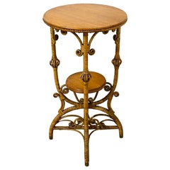American Wicker & Oak Stick & Ball Variation Table by Heywood-Wakefield