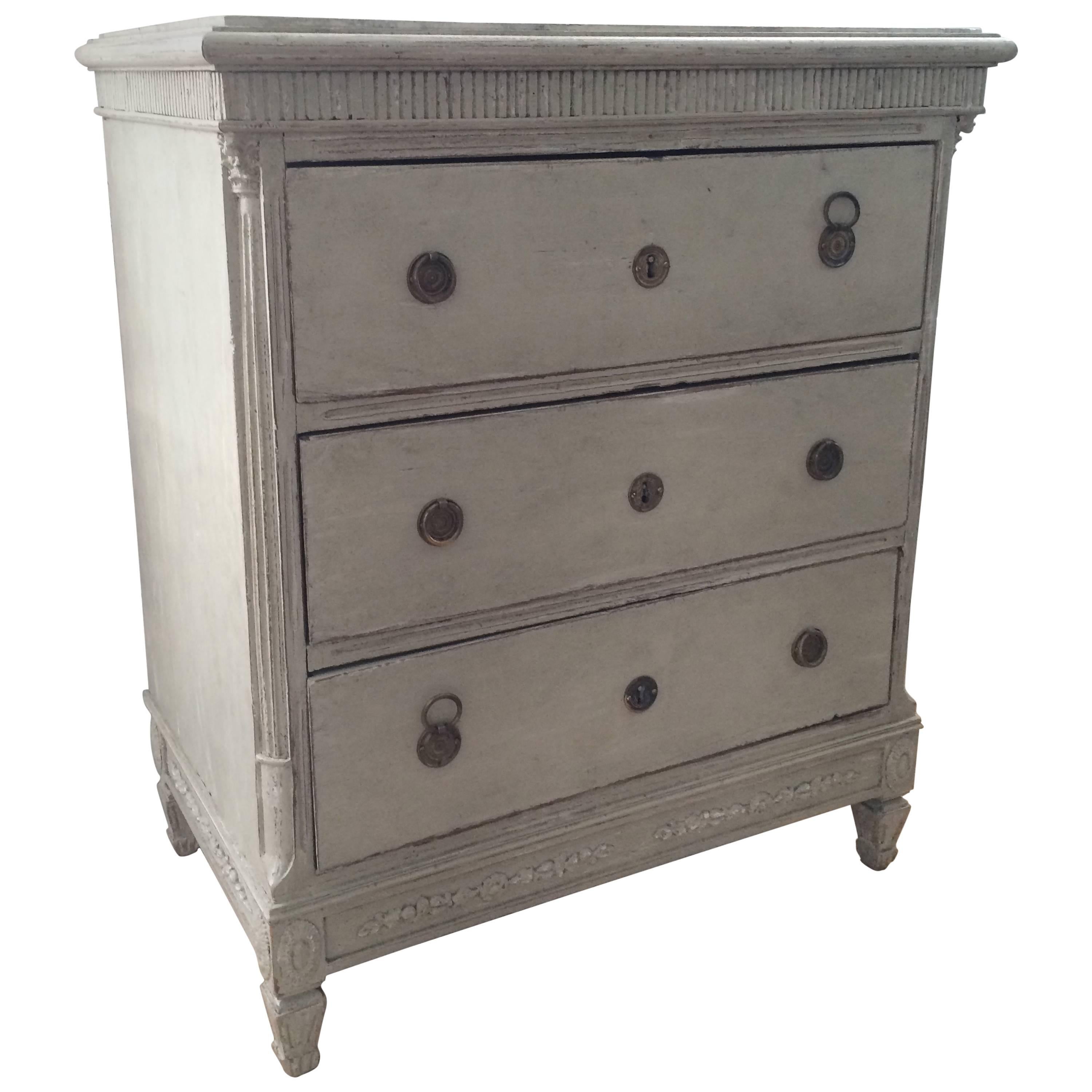 18th Century Period Swedish Painted Chest For Sale