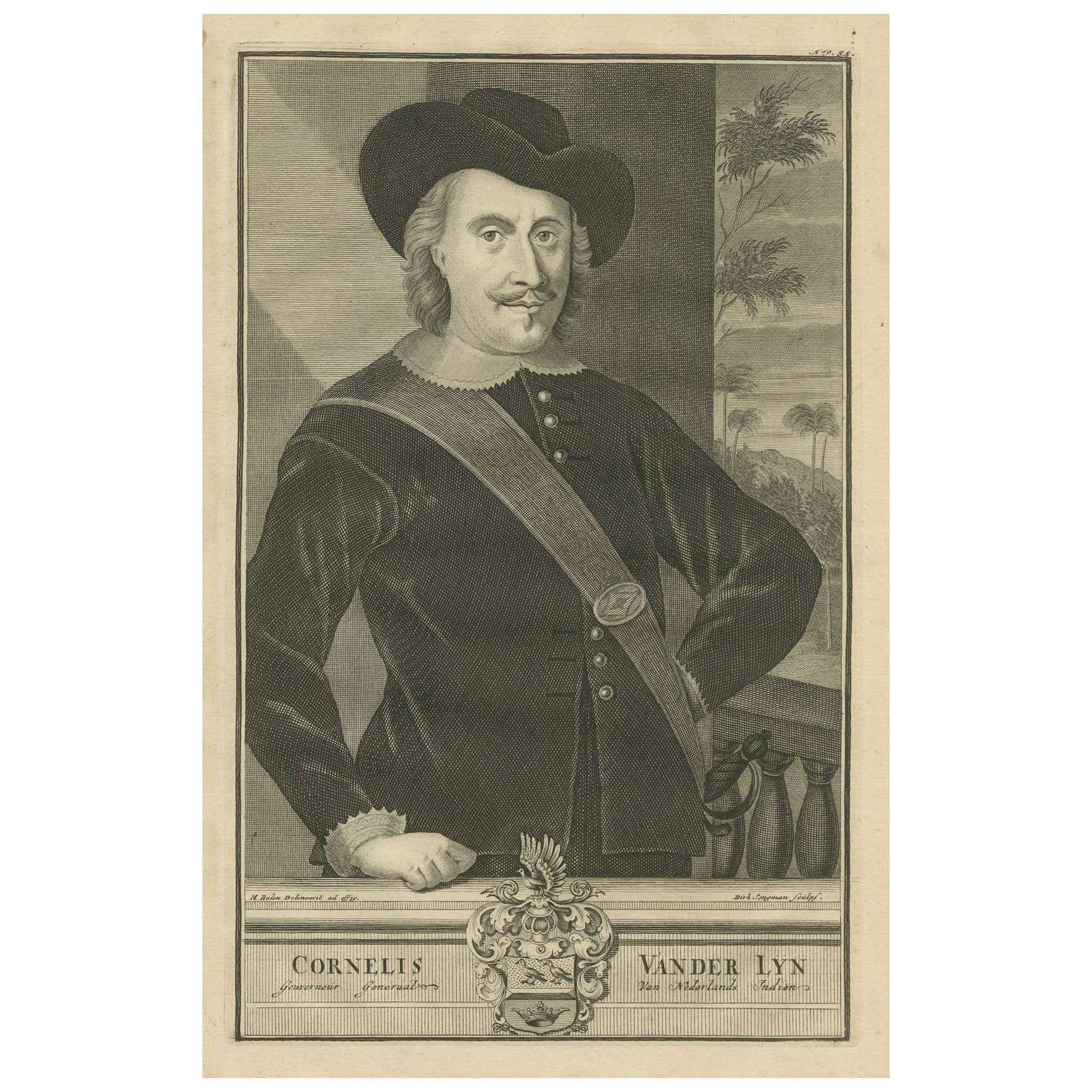 Governor-General Vander Lyn of the Dutch East Indies, Patron of Exploration 1724 For Sale