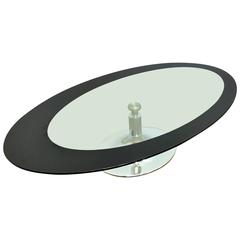 Oval Art Deco Center Table in Glass