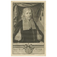 Antique Portrait of Ioan Maat Suyker: Governor-General of the Dutch East Indies, 1724
