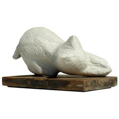 1930 Gino Cosentino Lithoceramics Piccinelli Italian Cat Sculpture