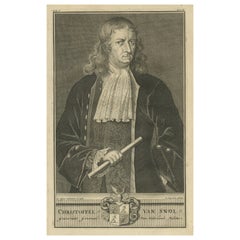 Antique Engraving of Distinguished Governor-General of the VOC Christoffel van Swol 1724