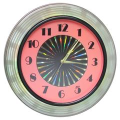 Retro 1950's Kaleidoscope Clock with Psychedelic Starburst