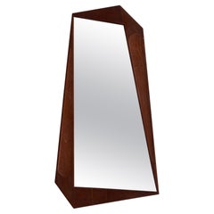 Swedish Designer, Asymmetric Wall Mirror, Teak, Sweden, 1950s