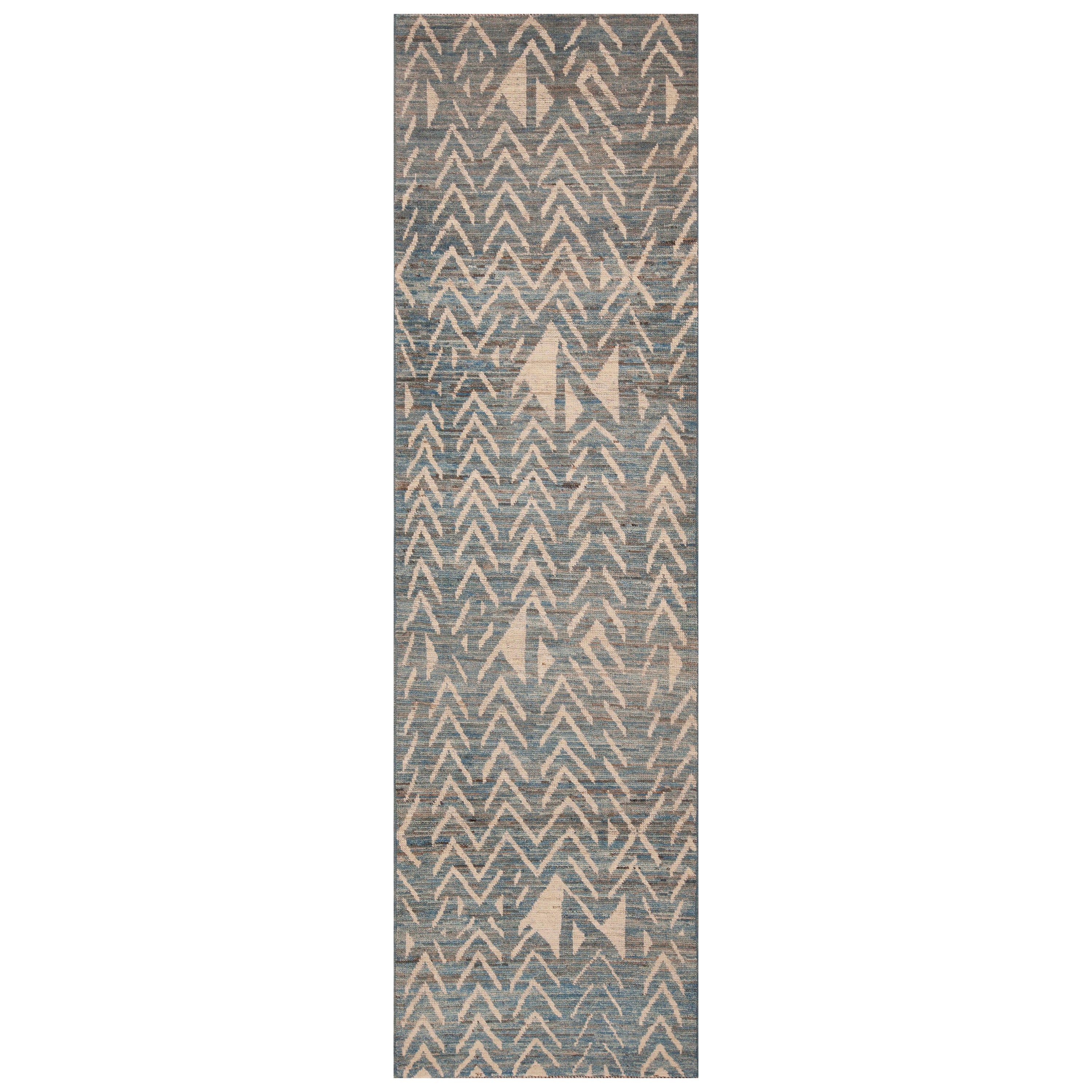 Nazmiyal Collection Tribal Geometric Design Hallway Runner Rug 3'5" x 11'5" For Sale