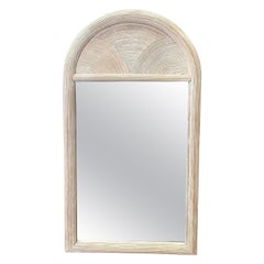 Retro Coastal Pencil Reed Arched Mirror