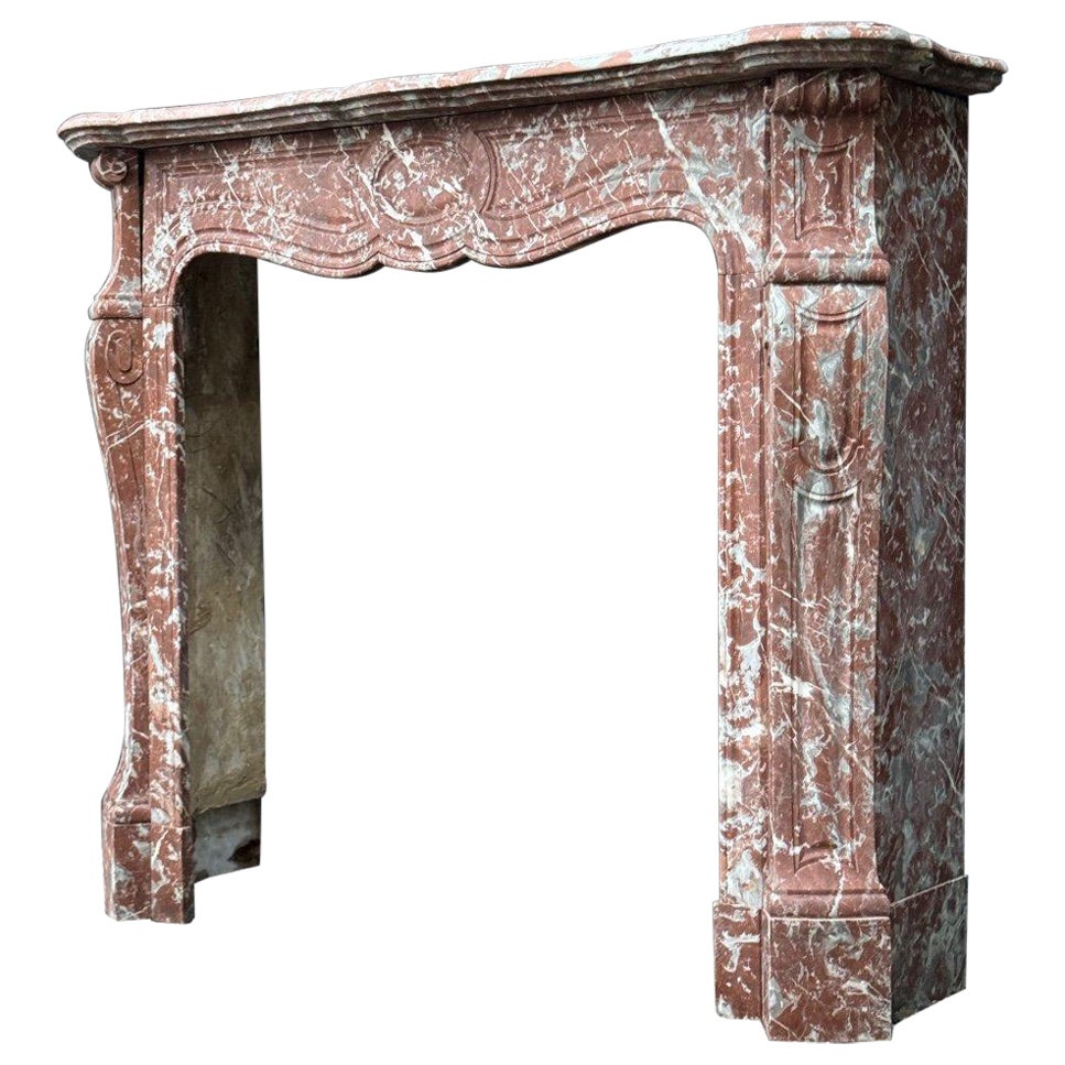 Louis XV Style Fireplace In Rance Marble Circa 1900 For Sale