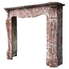 Vintage Louis XV Style Fireplace In Rance Marble Circa 1900