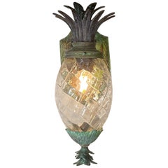 Single Bronze and Brass Wall Lantern or Wall Sconce 