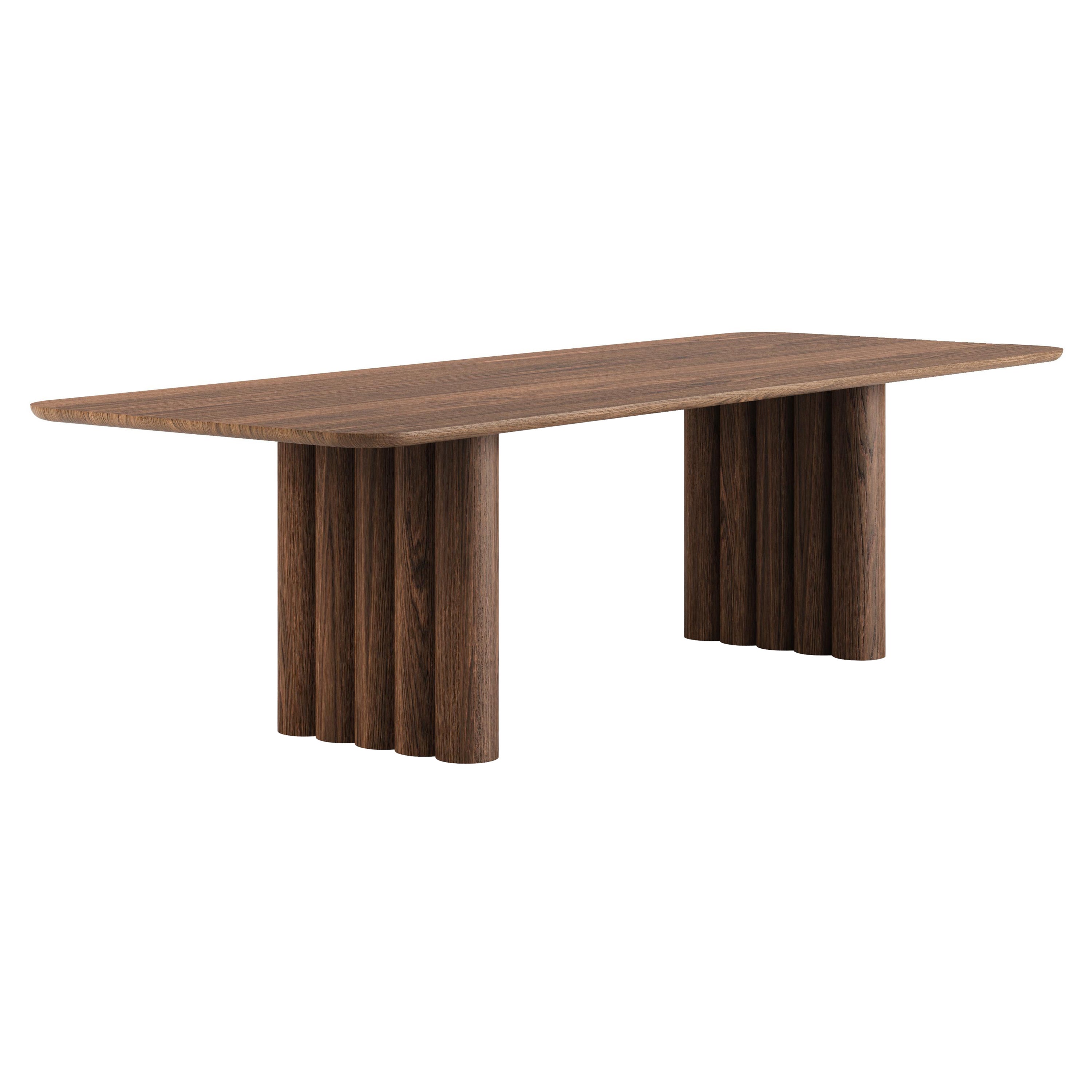 Contemporary Dining Table 'Plush' by Dk3, Smoked Oak or Walnut, 300, Rectangular For Sale