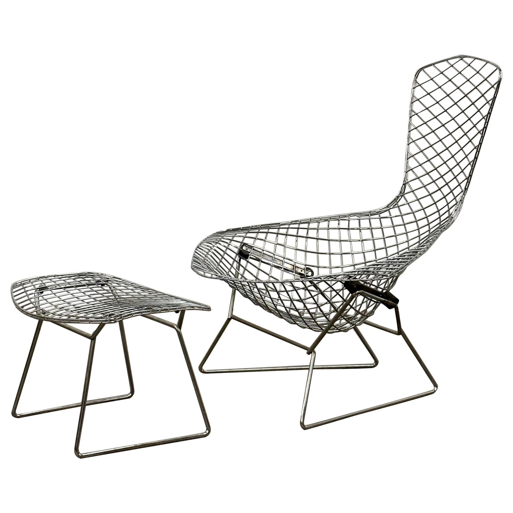 Bird Chair + Ottoman by Harry Bertoia for Knoll For Sale