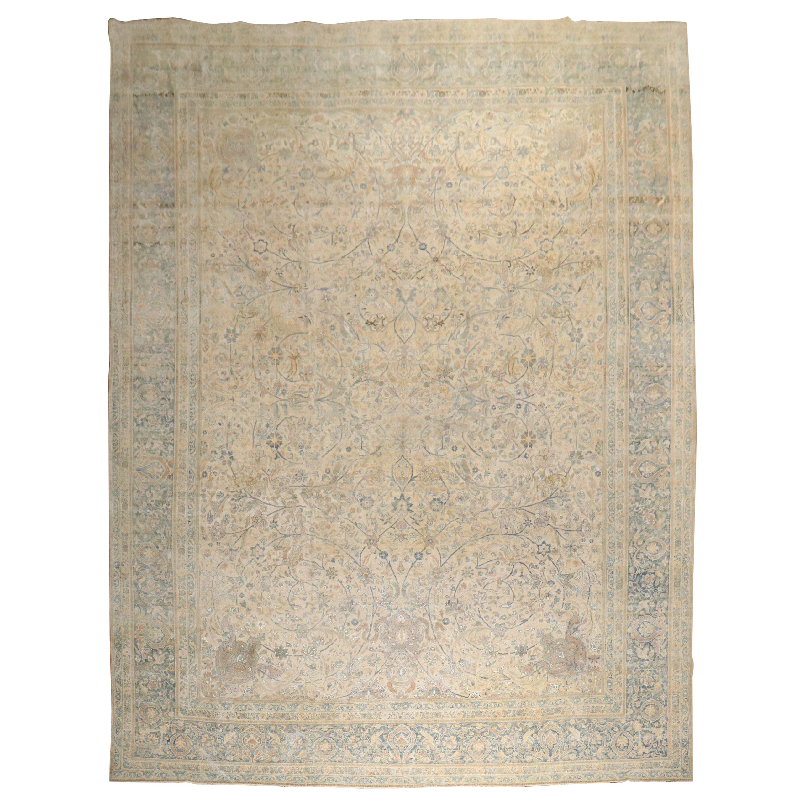 Zabihi Collection Oversize Antique Persian Kerman Carpet 