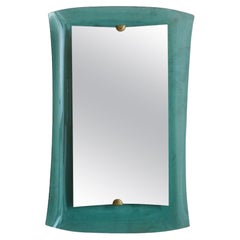 Vintage Blue Crystal Frame Mirror Attributed to Max Ingrand for Fontana Arte, Italy 1950