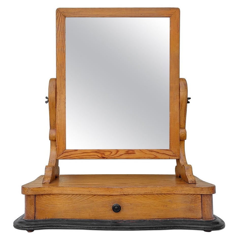 Large French Napoleon III Period Table Mirror With Drawer, circa 1880 For Sale