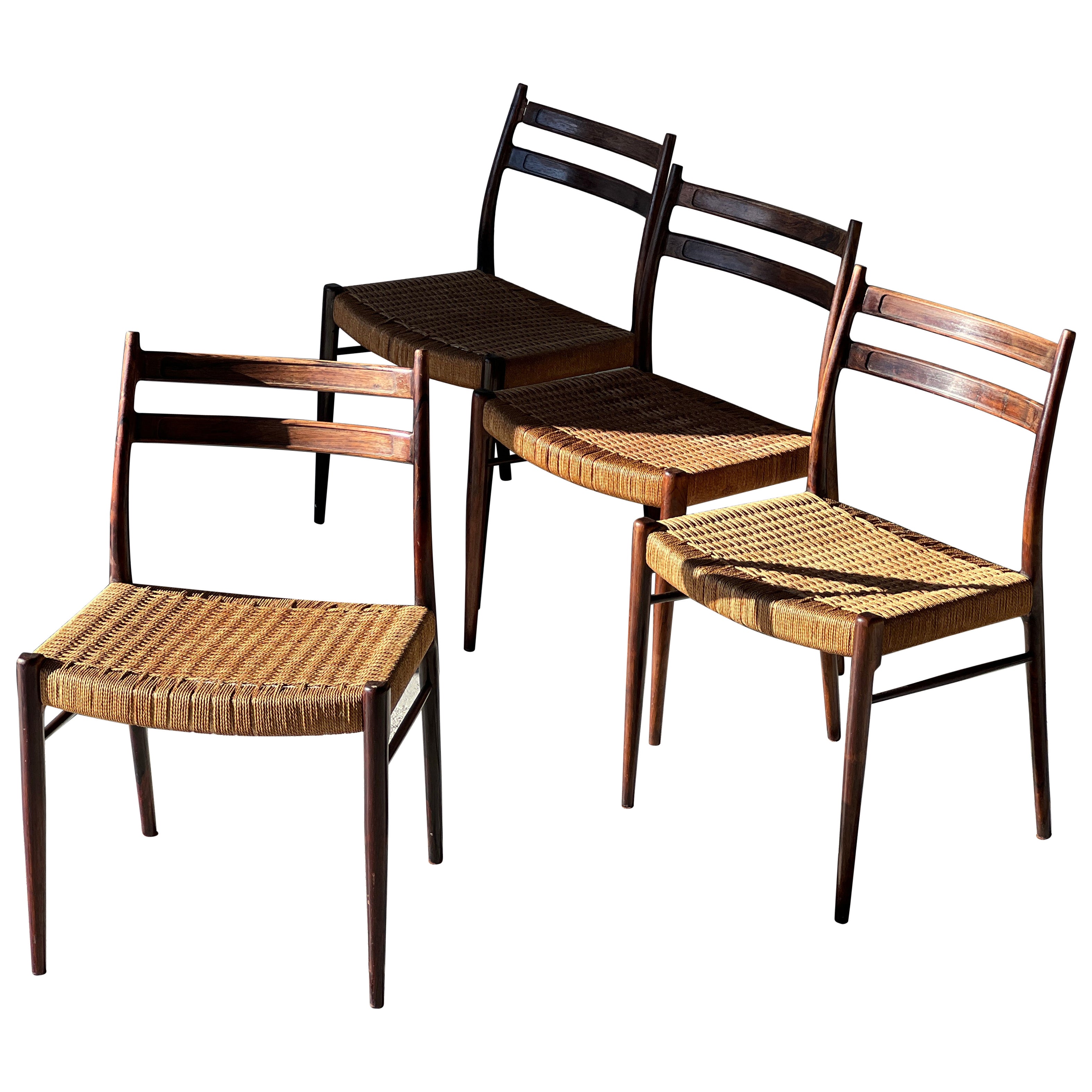Set of 4 Arne Wahl Iversen dining chairs for Glyngore Stolefabrik, Denmark 1959
