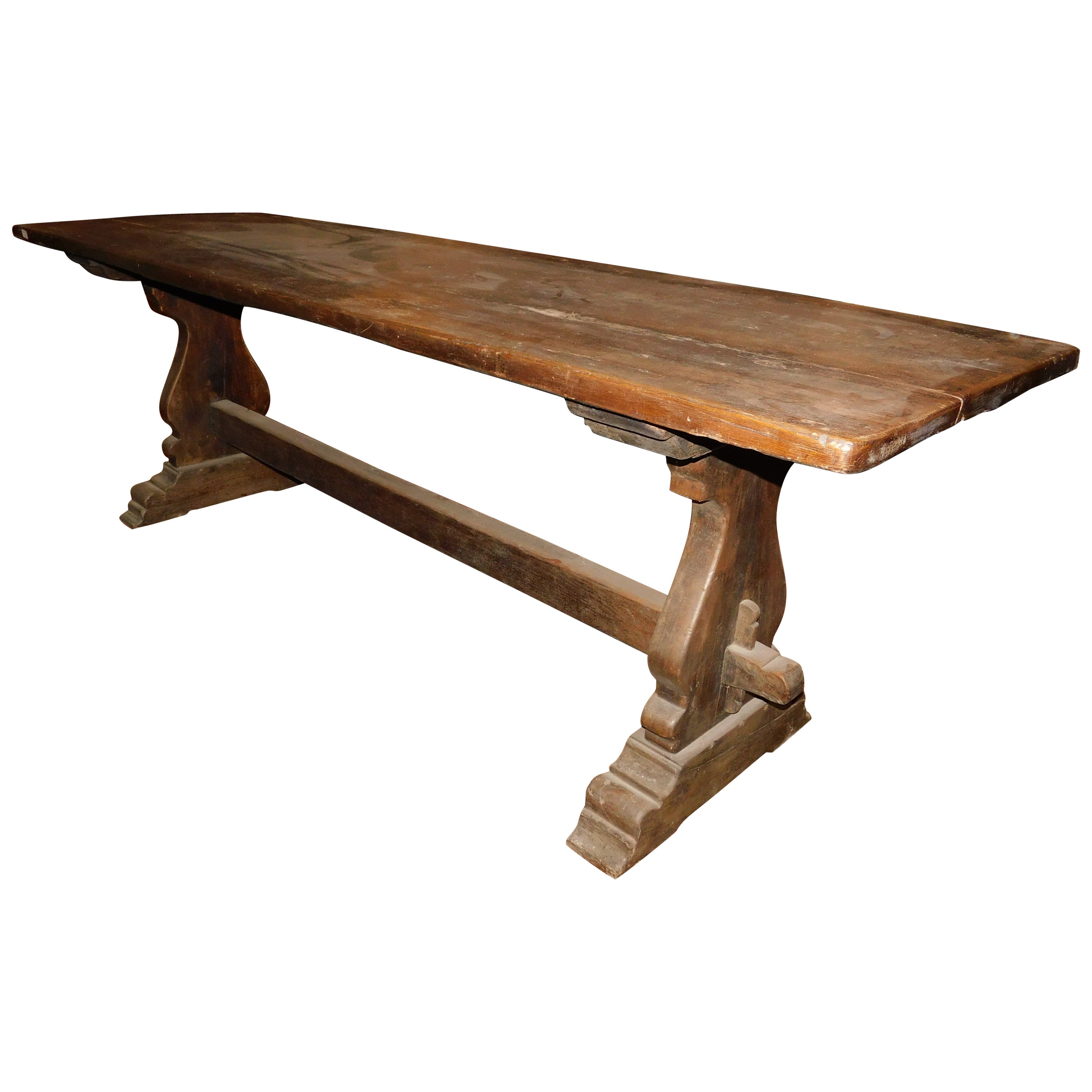 Refectory table in solid oak wood, Italy For Sale