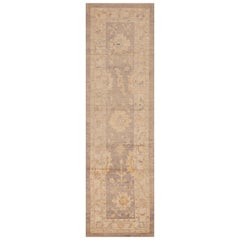 Collection Nazmiyal, tapis de couloir moderne turc Oushak, tribal et neutre, 3' x 10'