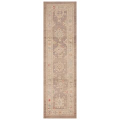 Collection Nazmiyal, tapis de couloir moderne turc Oushak, doux et tribal, 3' x 11'