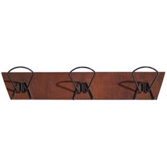 Used Italian Designer, Coat Rack, Teak, Metal, Italy, 1940s