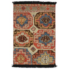 Rug & Kilim’s Tribal Style Rug with Primitivist Geometric Pattern and Medallions