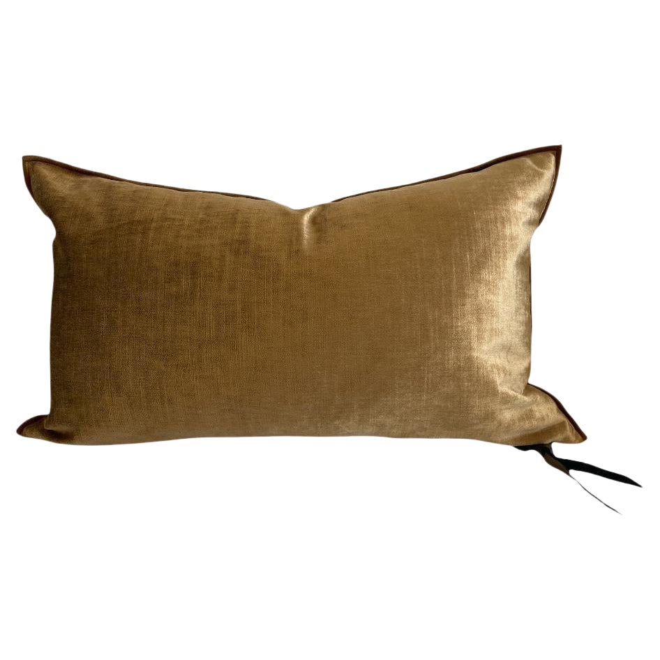 Havane French Velvet Lumbar Pillow For Sale