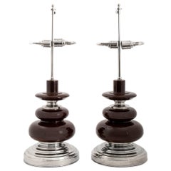 Pair of Spitzmiller Style Modern Ceramic Lamps