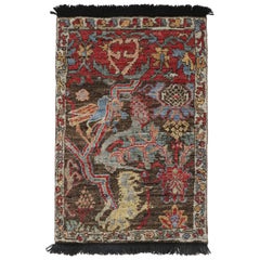 Vintage Rug & Kilim’s Oriental Rug in Brown with All-Over Dragon and Bird Pictorials 